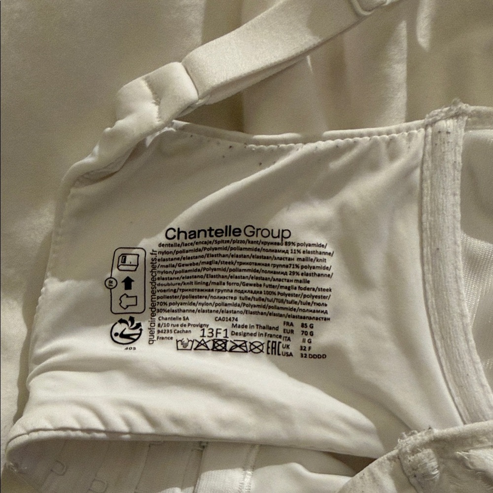 CHANTELLE White Lace Bra unlined - 32G - Picture 3 of 4